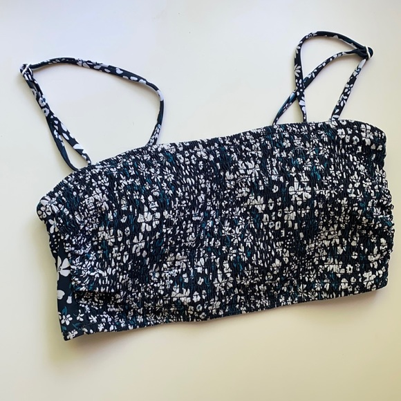 Rhythm bikini smocked bandeau floral top size L - Picture 2 of 4